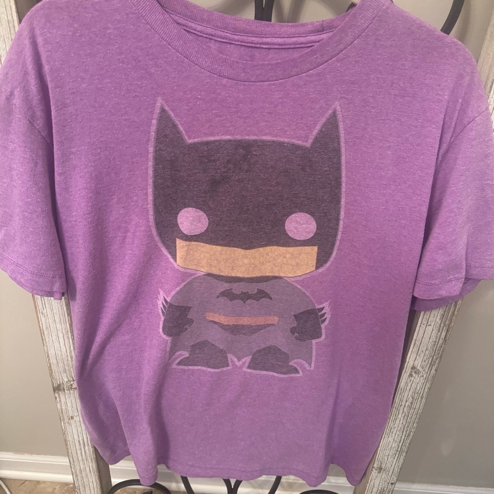 DC Comics‎ Batman Chibi Graphic Tee Purple Heather Unisex T-Shirt Size L